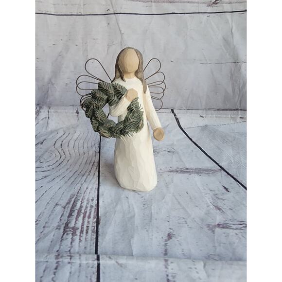 Vintage Willow Tree Angel Of Winter Demdaco 2001 Susan Lordi Wreath - Picture 1 of 8